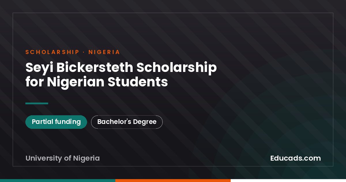Seyi Bickersteth Scholarship for Nigerian Students scholarship