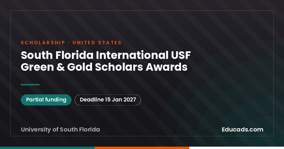 South Florida International USF Green & Gold Scholars Awards scholarship