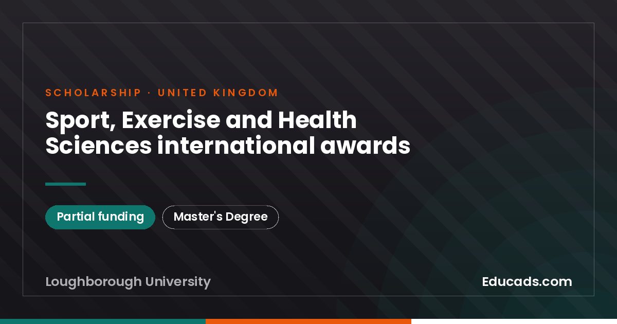 Sport, Exercise and Health Sciences international awards scholarship