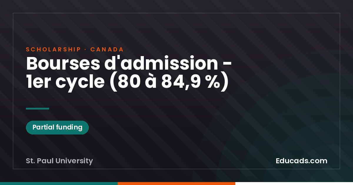 Admission Scholarships - Undergraduate (80 to 84.9%) scholarship