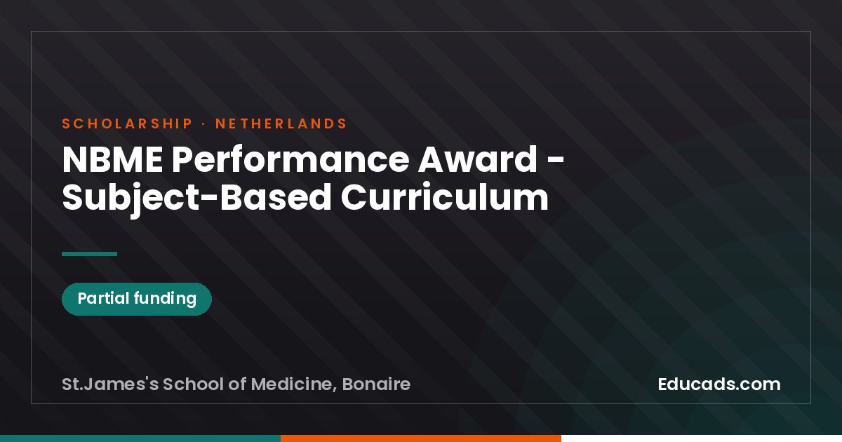 NBME Performance Award - Subject-Based Curriculum scholarship