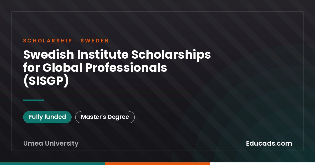 Swedish Institute Scholarships for Global Professionals (SISGP) scholarship