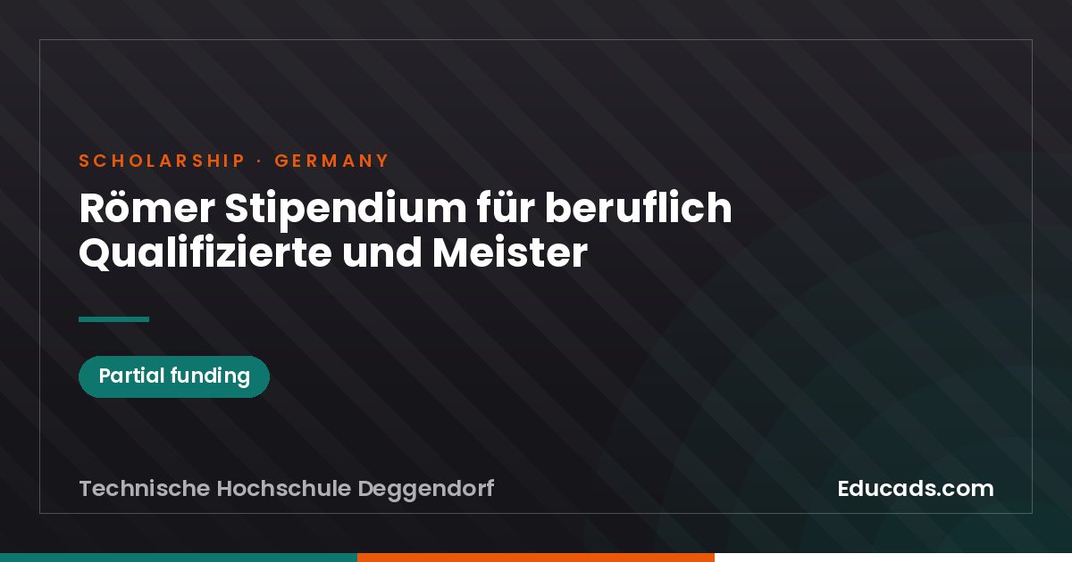 Römer Scholarship for professionally qualified applicants and master craftsmen scholarship