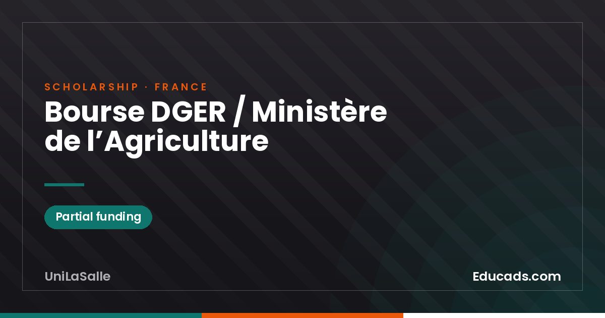 DGER Scholarship / Ministry of Agriculture scholarship