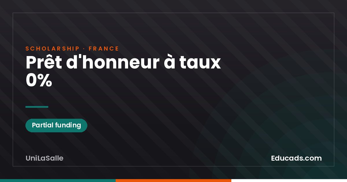 Prêt d'honneur à taux 0% scholarship