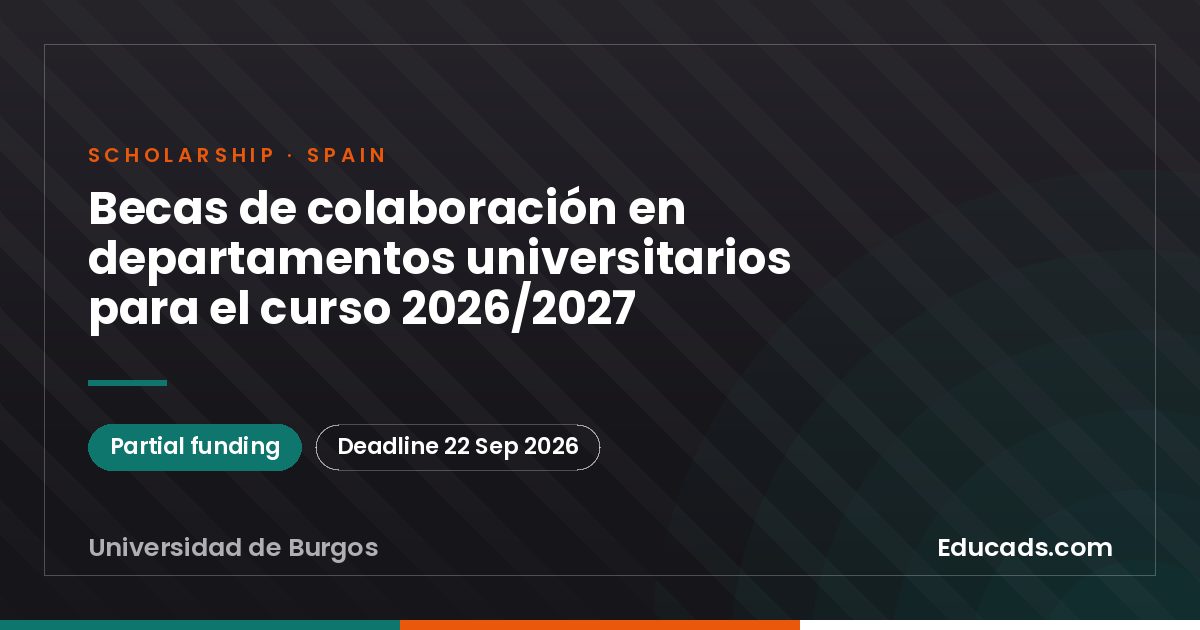 Scholarships for collaboration in university departments for the 2026/2027 academic year scholarship