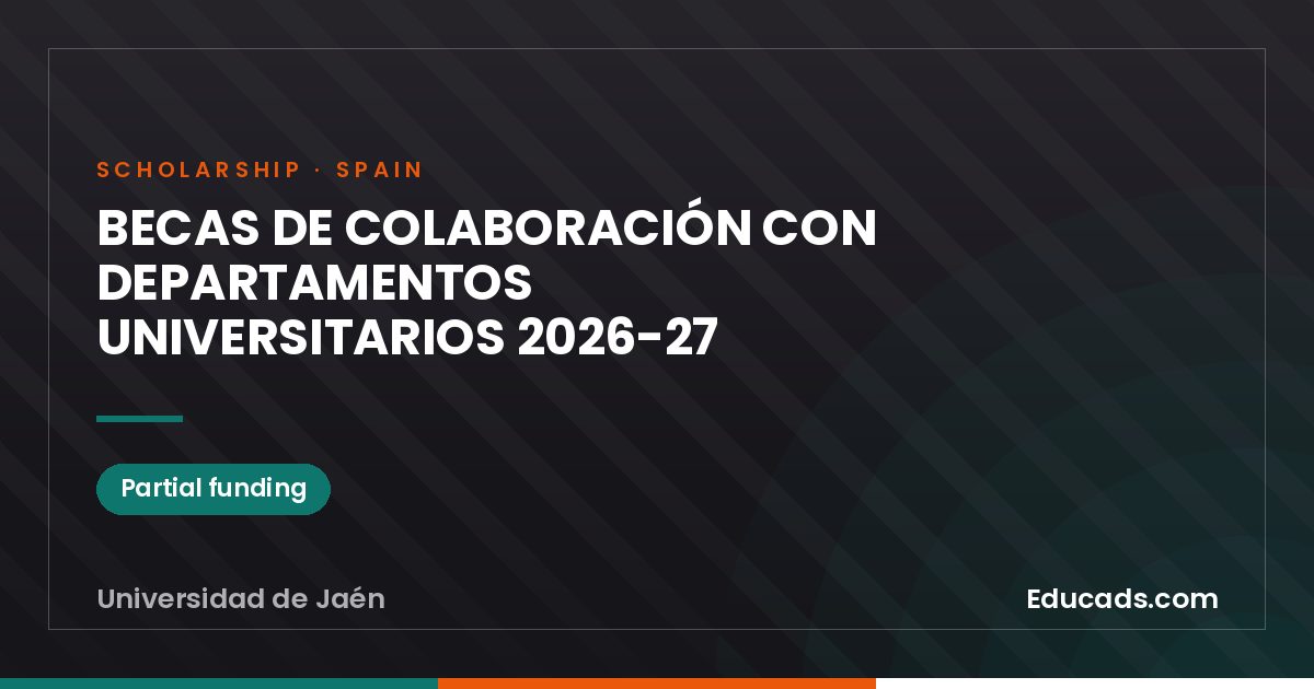 COLLABORATION SCHOLARSHIPS WITH UNIVERSITY DEPARTMENTS 2026-27 scholarship