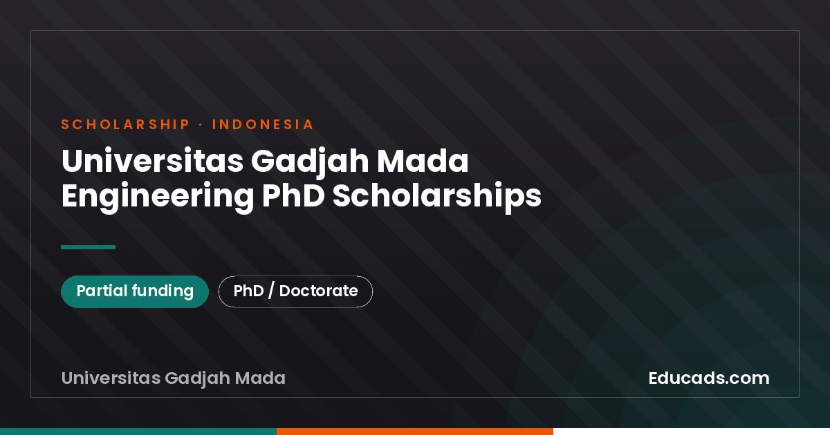 Universitas Gadjah Mada Engineering PhD Scholarships scholarship