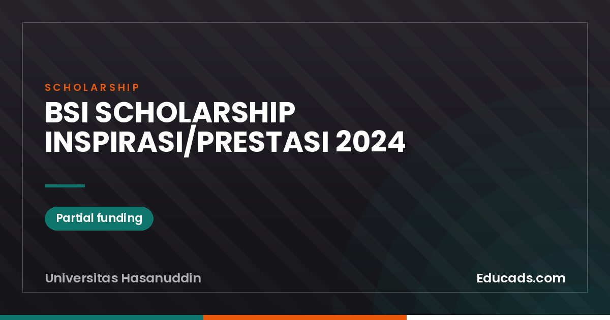 BSI SCHOLARSHIP INSPIRASI/PRESTASI 2024 scholarship