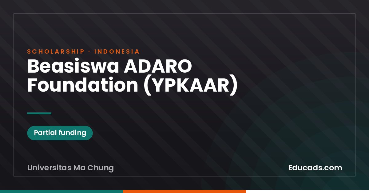 Beasiswa ADARO Foundation (YPKAAR) scholarship