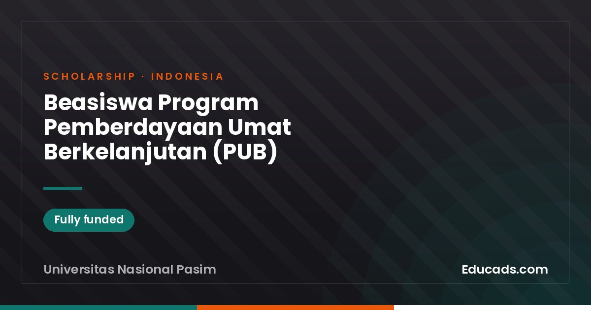 Beasiswa Program Pemberdayaan Umat Berkelanjutan (PUB) scholarship