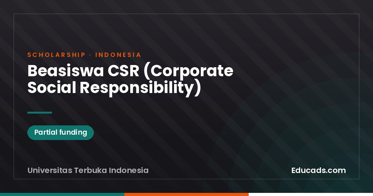 Beasiswa CSR (Corporate Social Responsibility) scholarship