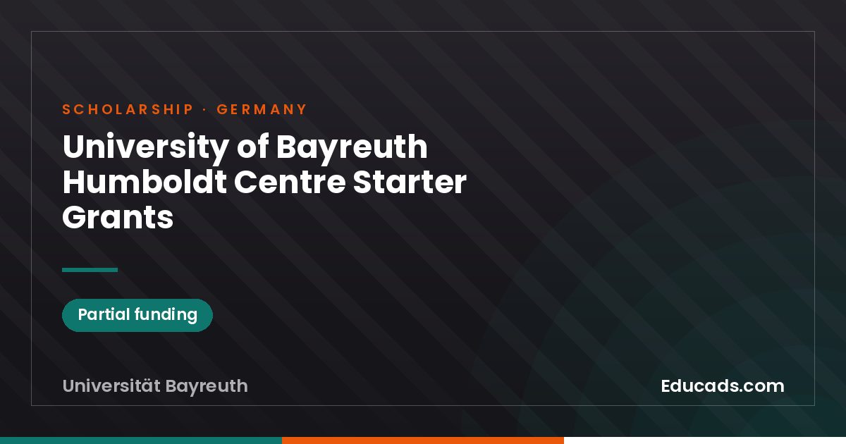 University of Bayreuth Humboldt Centre Starter Grants scholarship
