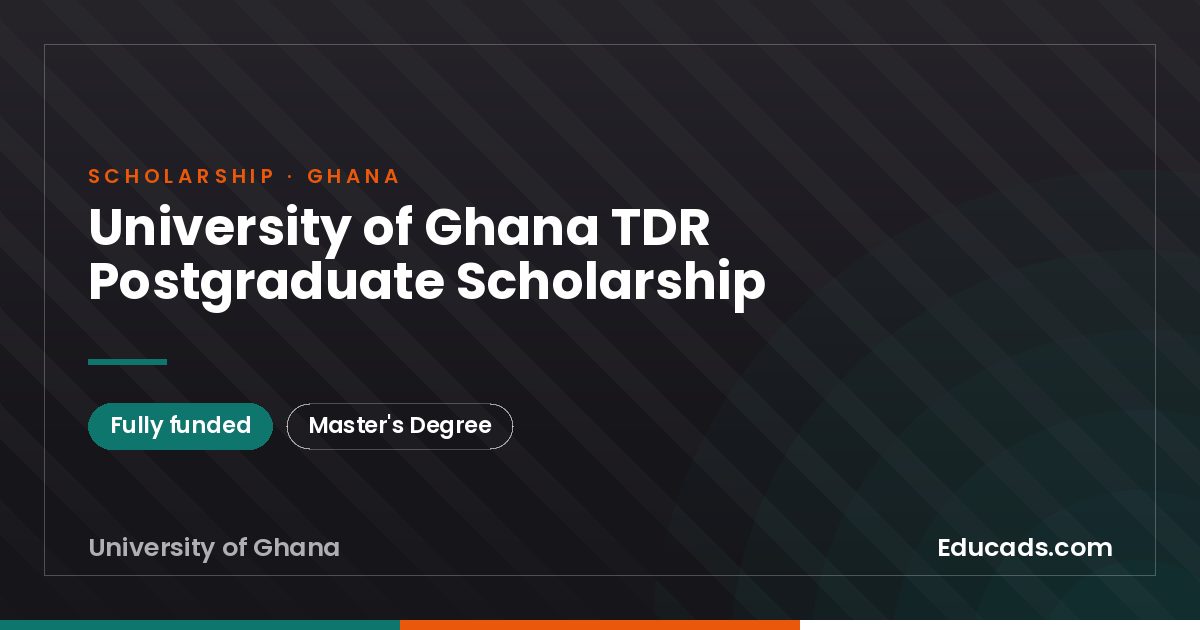 University of Ghana TDR Postgraduate Scholarship scholarship