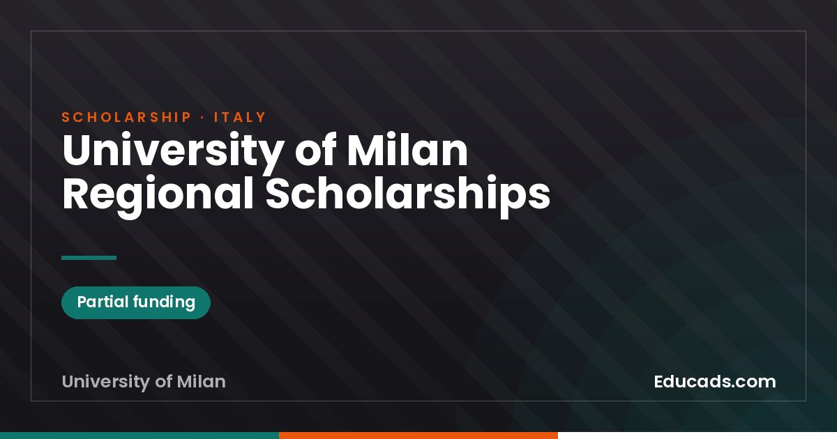 University of Milan Regional Scholarships scholarship