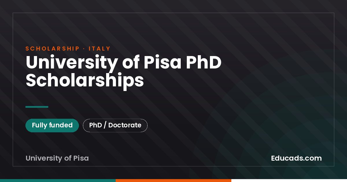 University of Pisa PhD Scholarships scholarship