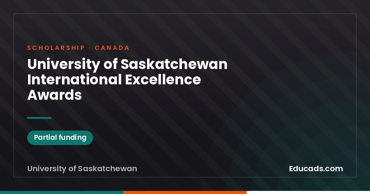 University of Saskatchewan International Excellence Awards scholarship