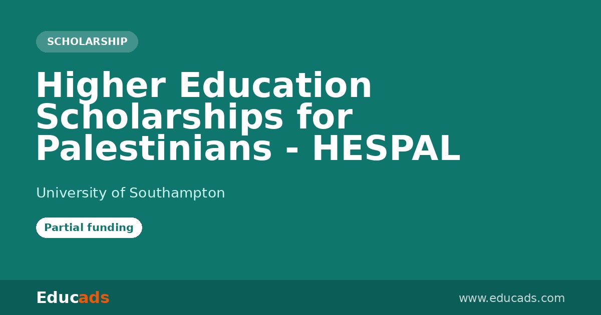 Higher Education Scholarships for Palestinians - HESPAL scholarship