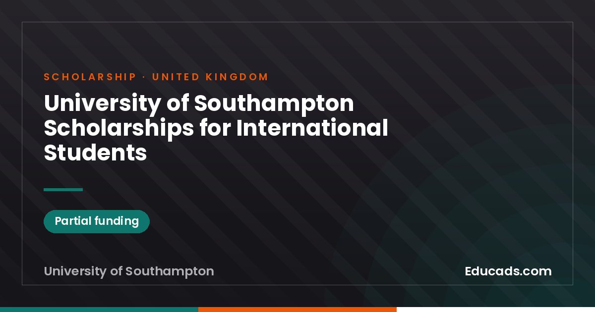 University of Southampton Scholarships for International Students scholarship
