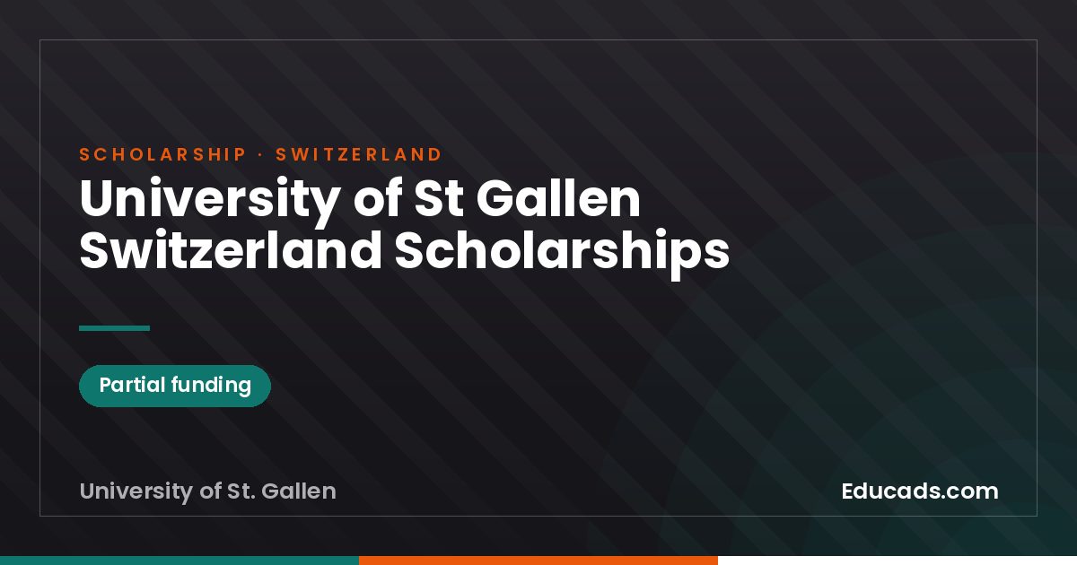 University of St Gallen Switzerland Scholarships scholarship