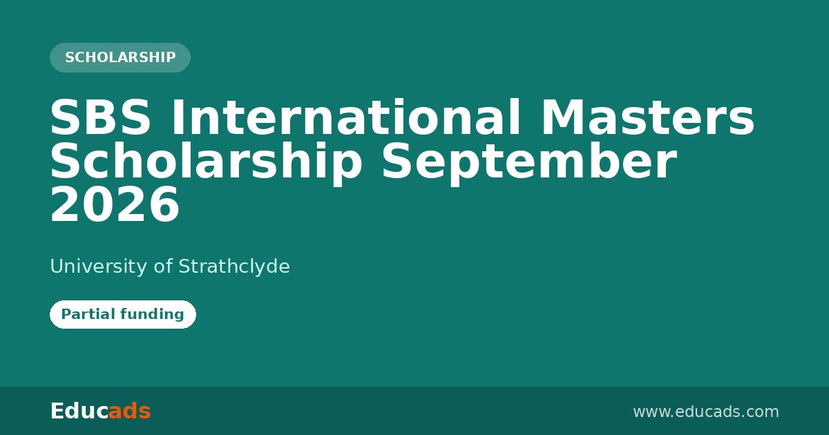 SBS International Masters Scholarship September 2026 scholarship