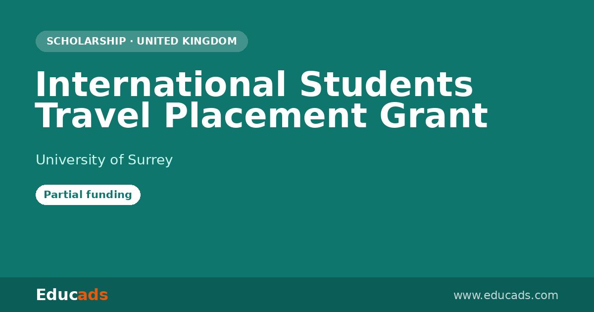 International Students Travel Placement Grant scholarship