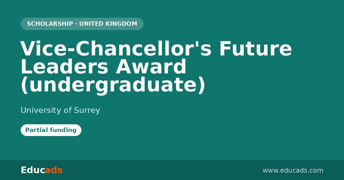 Vice-Chancellor's Future Leaders Award (undergraduate) scholarship