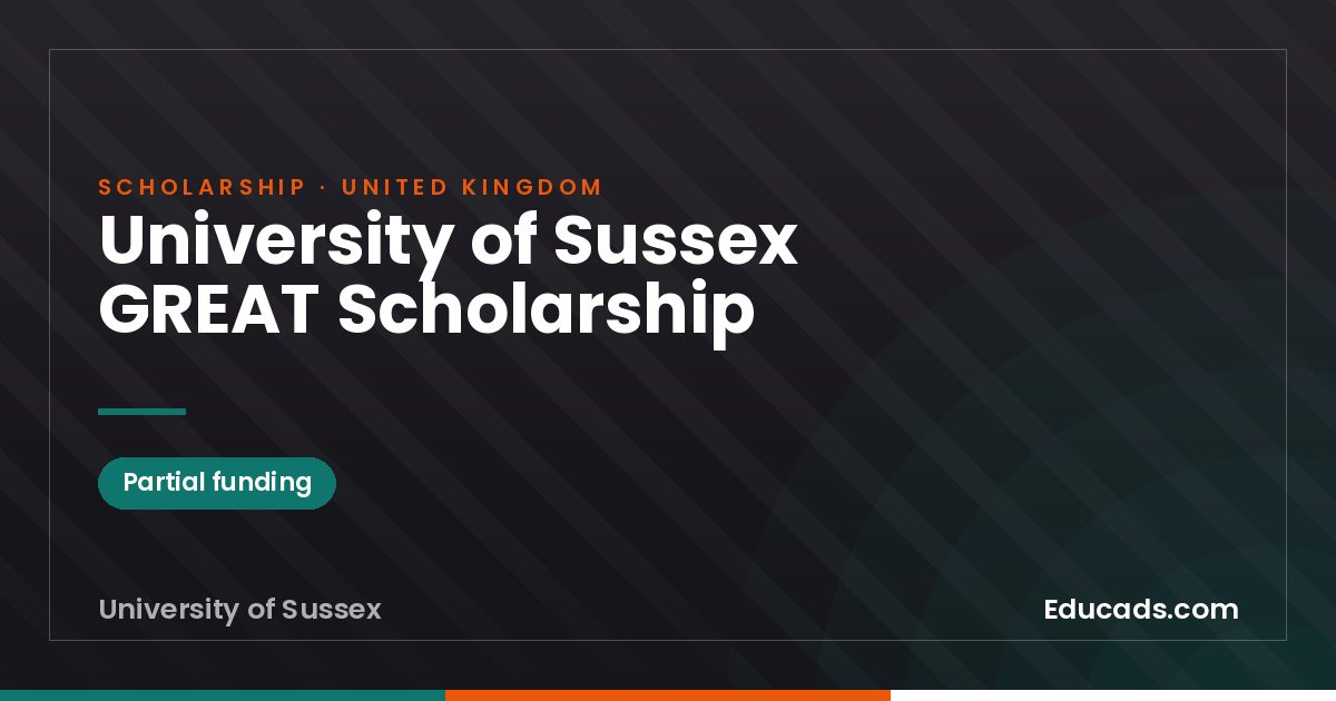 University of Sussex GREAT Scholarship scholarship