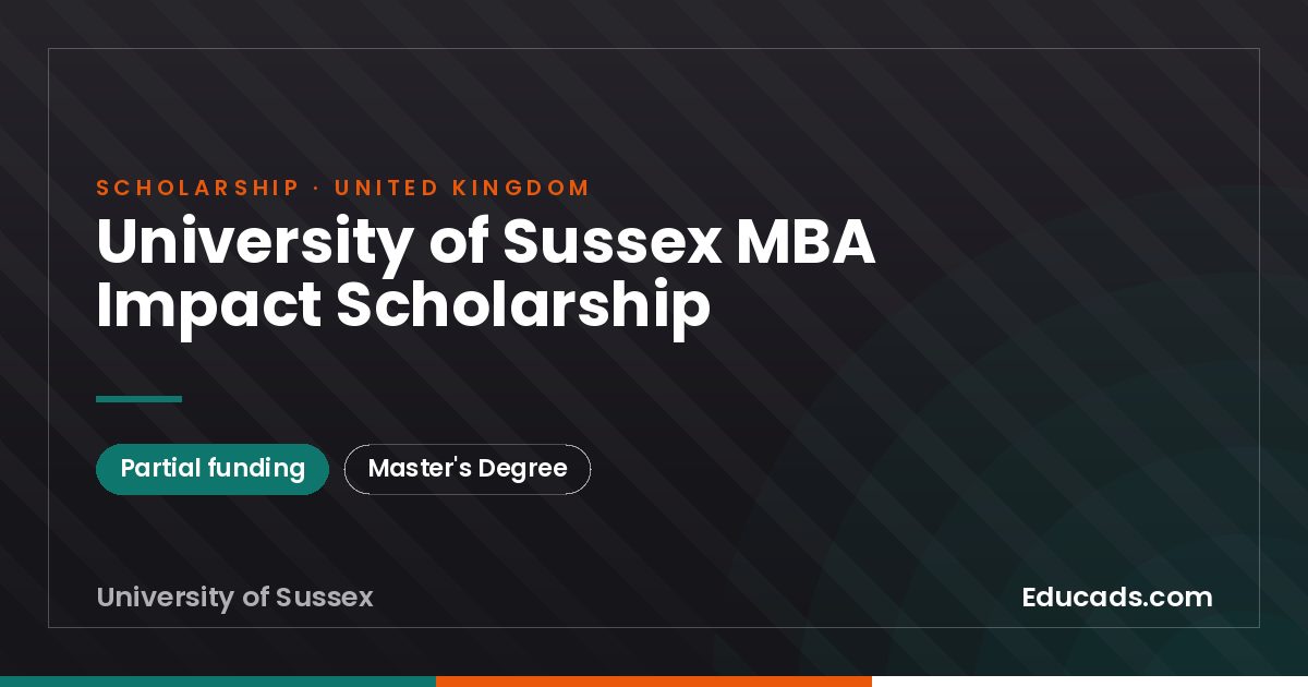 University of Sussex MBA Impact Scholarship scholarship