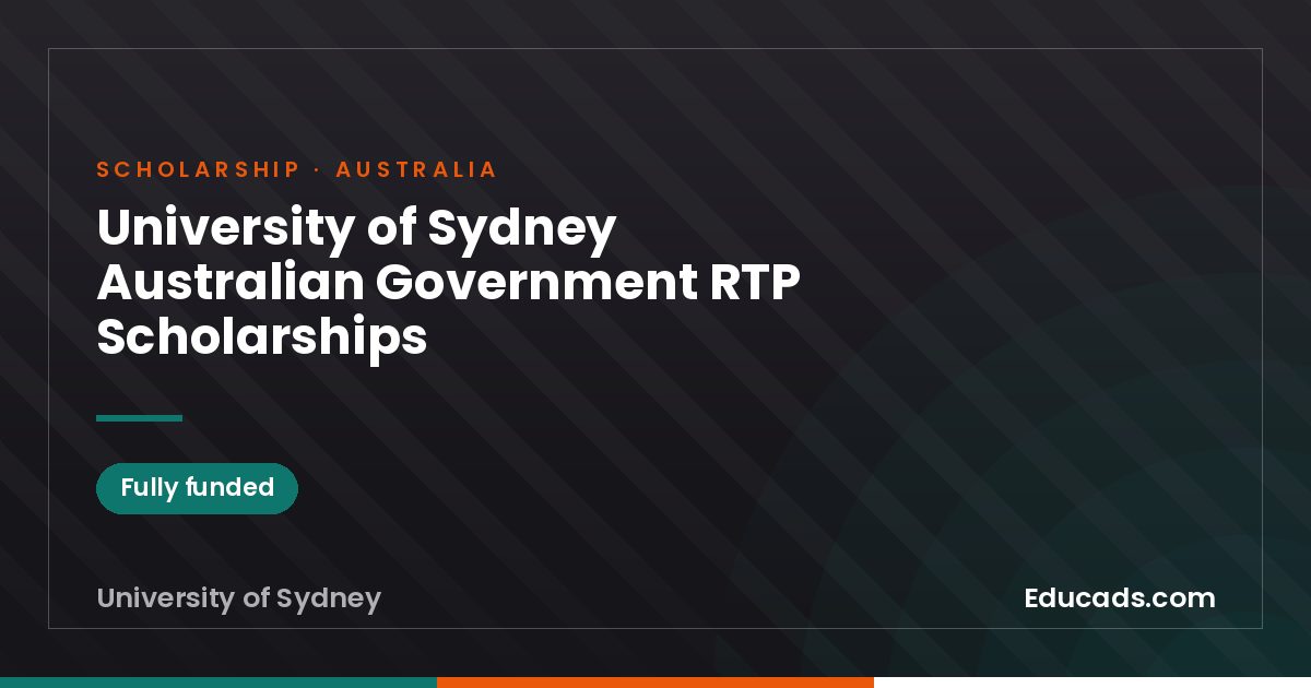 University of Sydney Australian Government RTP Scholarships scholarship
