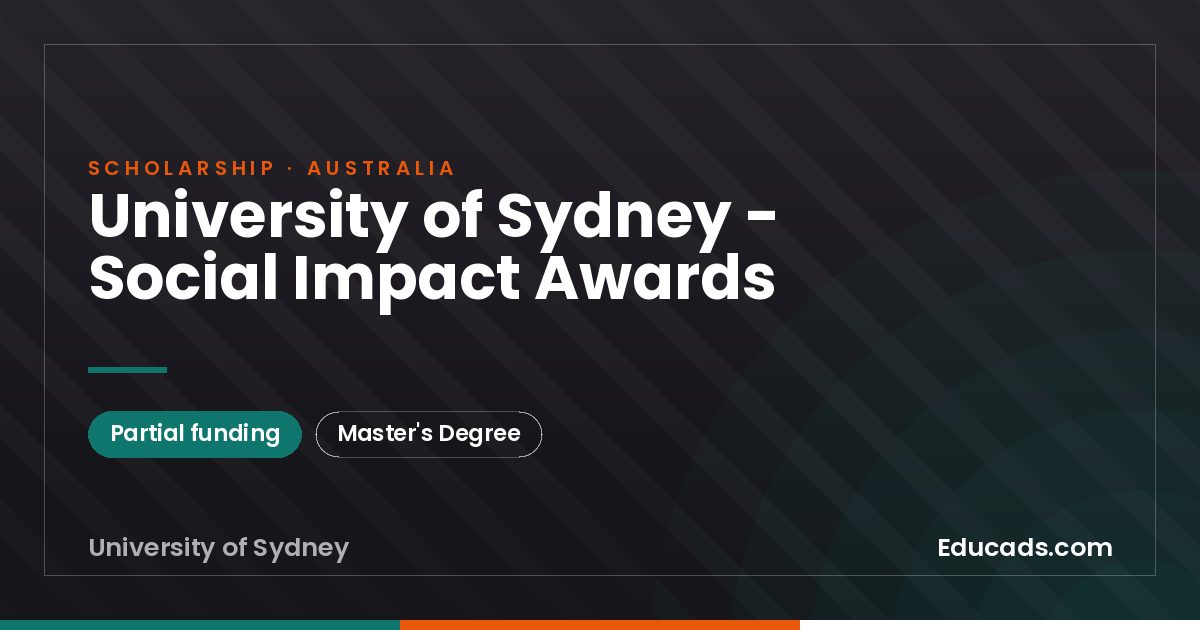 University of Sydney - Social Impact Awards scholarship