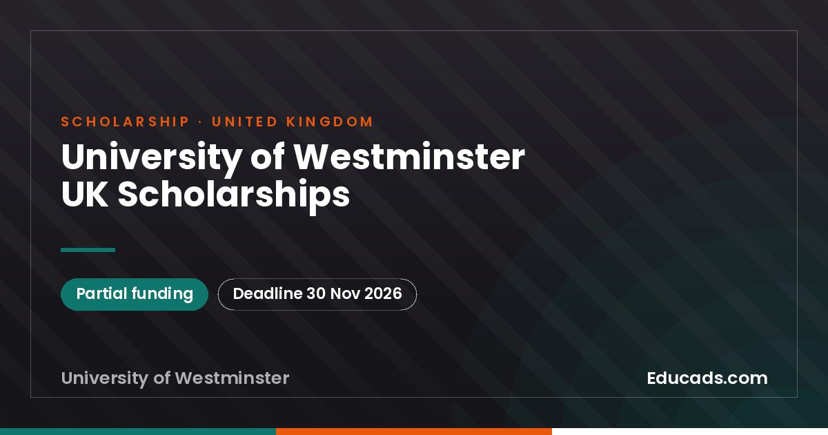 University of Westminster UK Scholarships scholarship