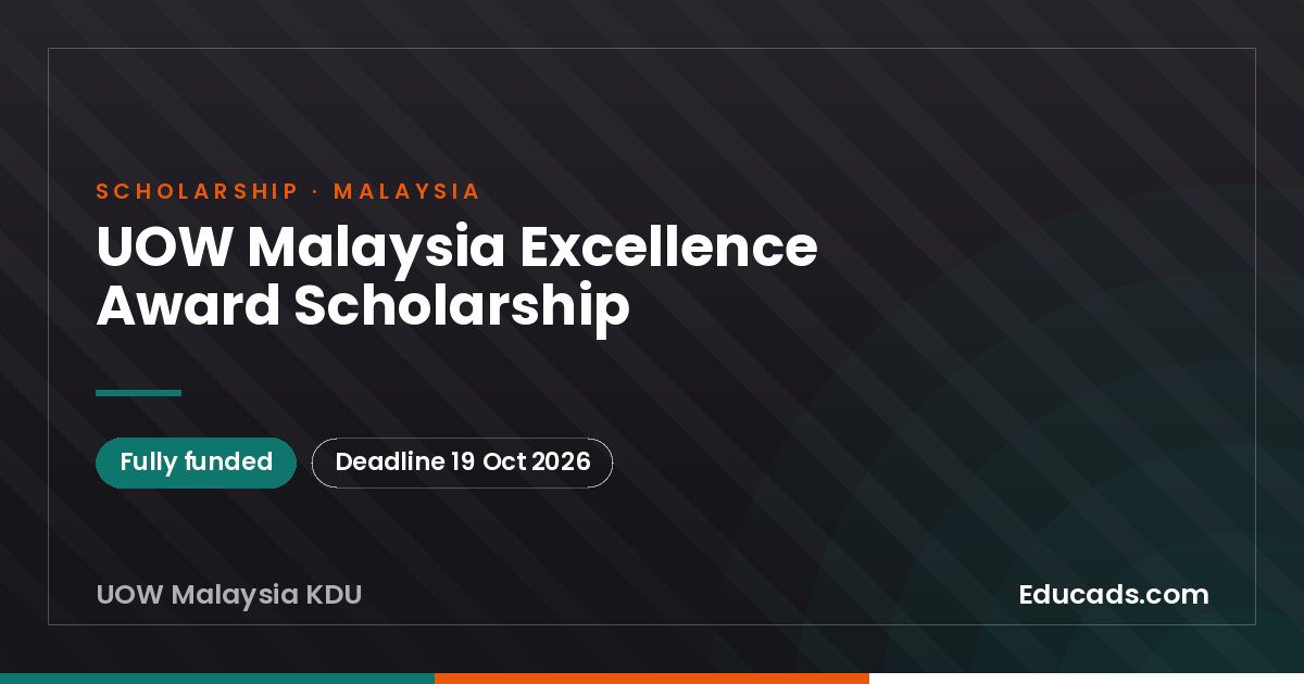 UOW Malaysia Excellence Award Scholarship scholarship