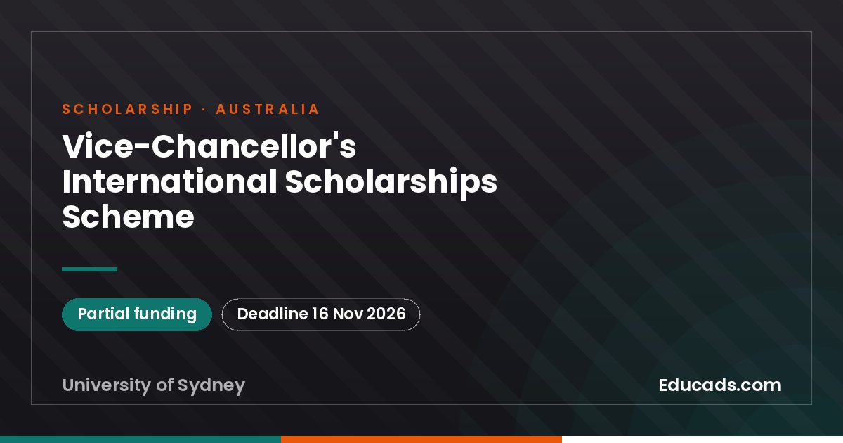Vice-Chancellor's International Scholarships Scheme scholarship