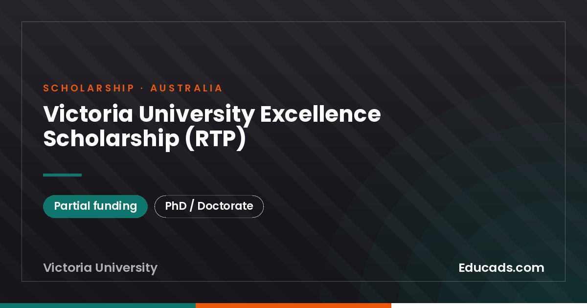 Victoria University Excellence Scholarship (RTP) scholarship