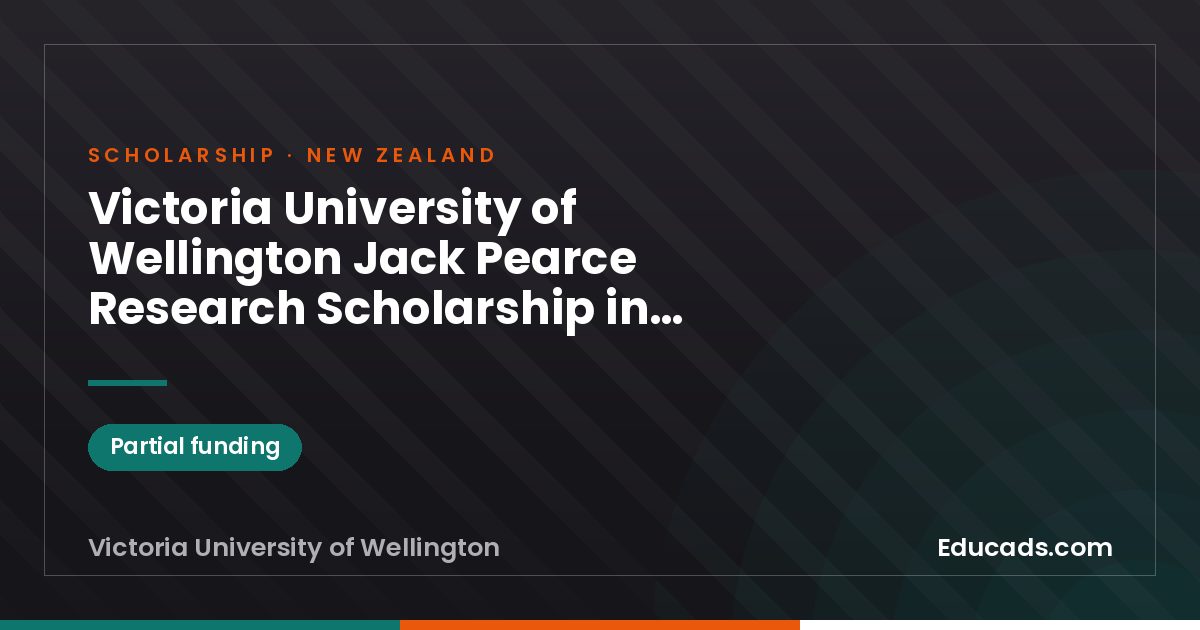 Victoria University of Wellington Jack Pearce Research Scholarship in History scholarship