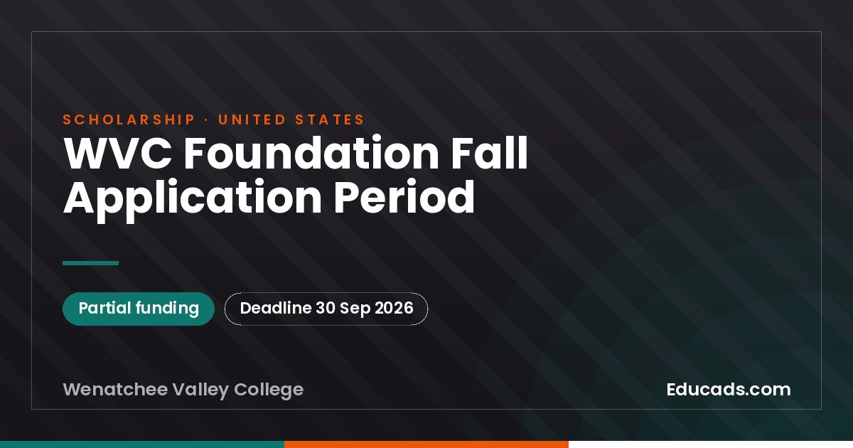 WVC Foundation Fall Application Period scholarship
