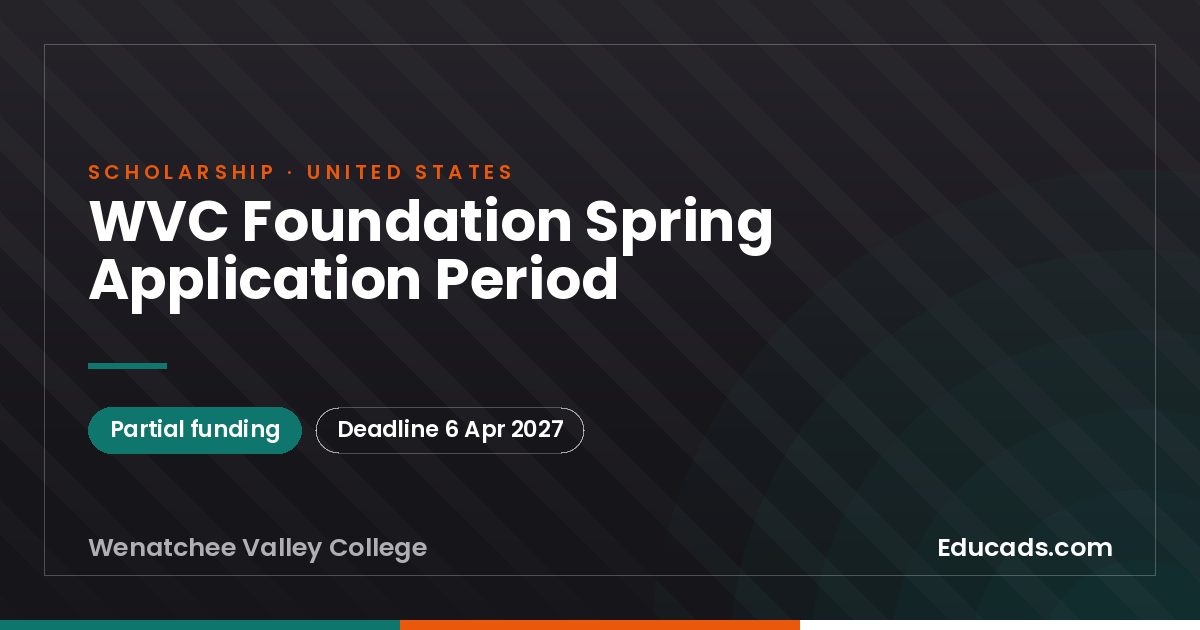 WVC Foundation Spring Application Period scholarship