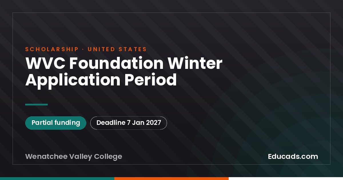 WVC Foundation Winter Application Period scholarship
