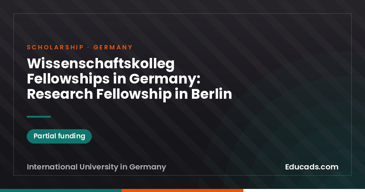 Wissenschaftskolleg Fellowships in Germany: Research Fellowship in Berlin scholarship