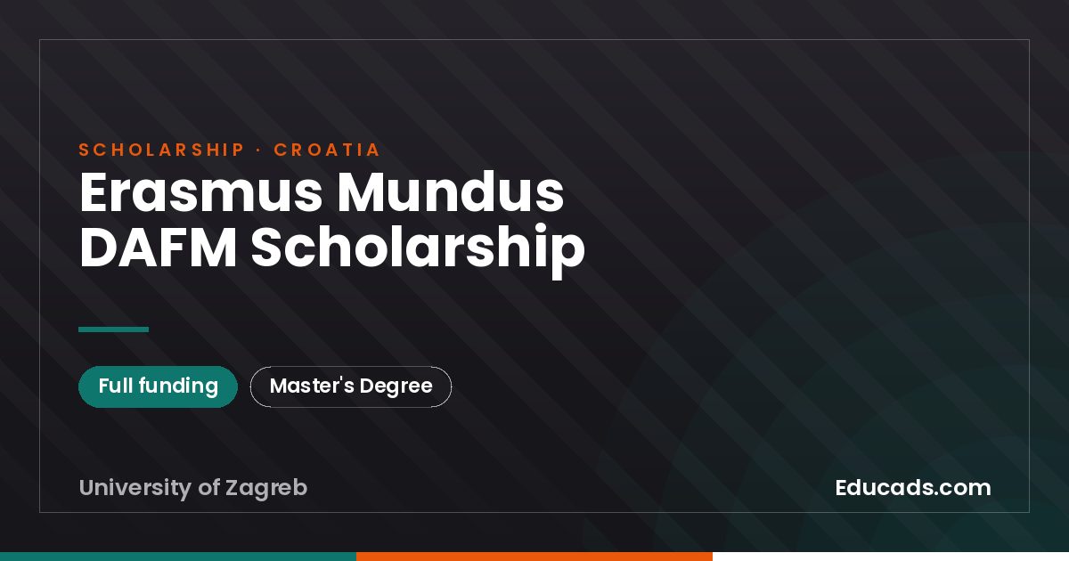Erasmus Mundus DAFM Scholarship scholarship