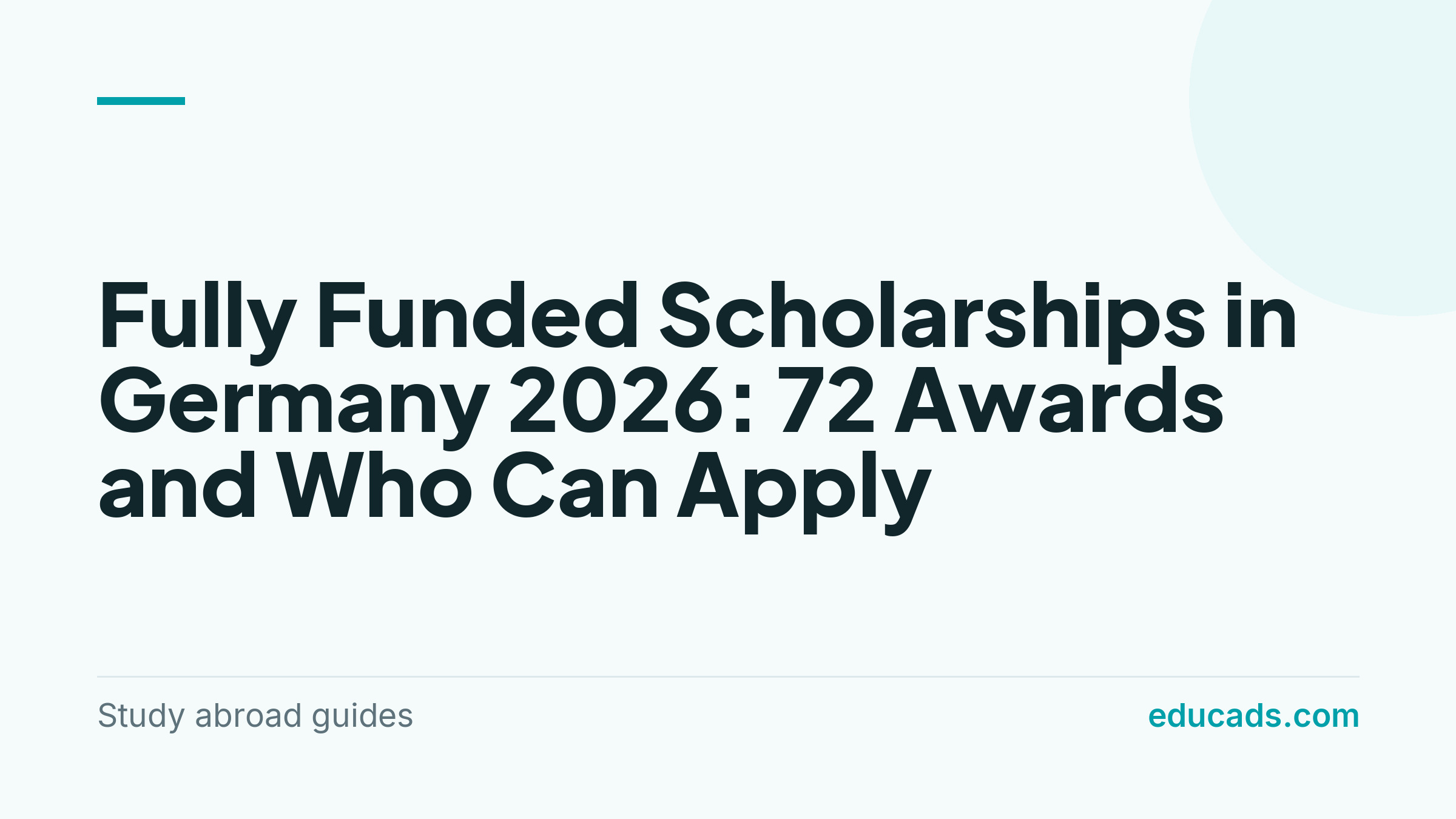 Fully Funded Scholarships in Germany 2026: 72 Awards and Who Can Apply