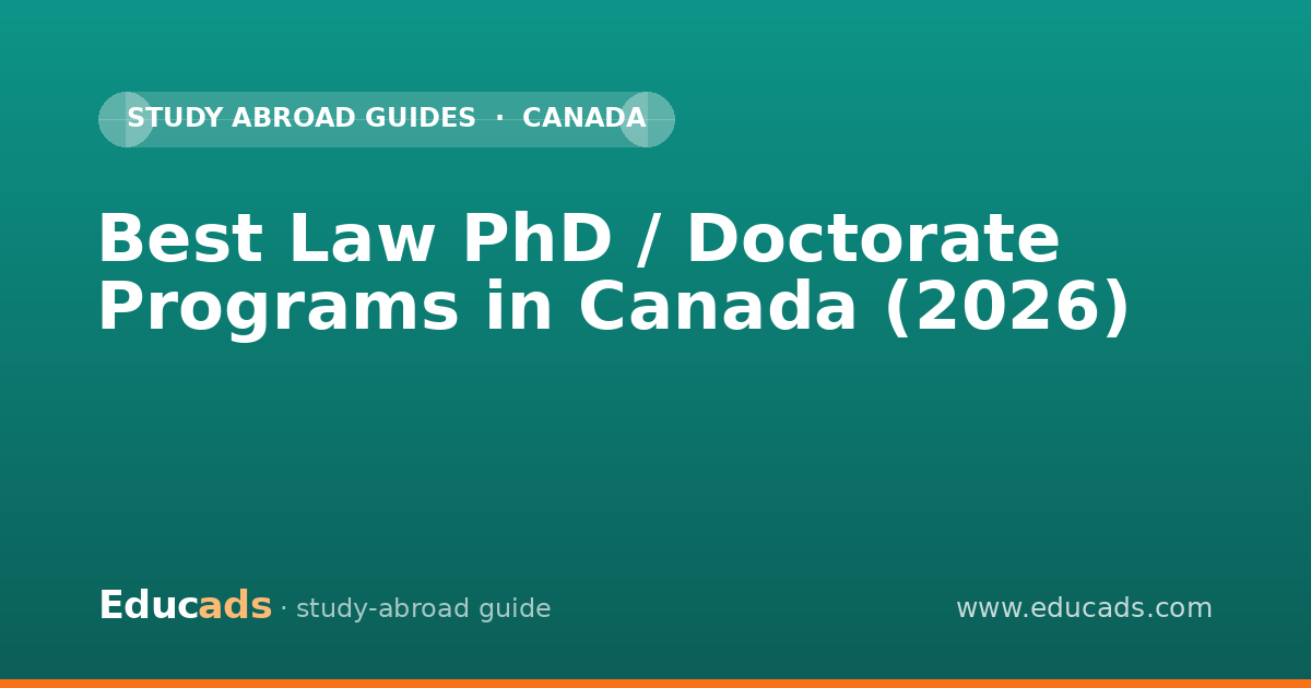 Best Law PhD / Doctorate Programs in Canada (2026)