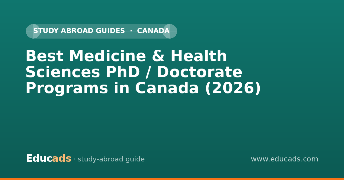 Best Medicine & Health Sciences PhD / Doctorate Programs in Canada (2026)