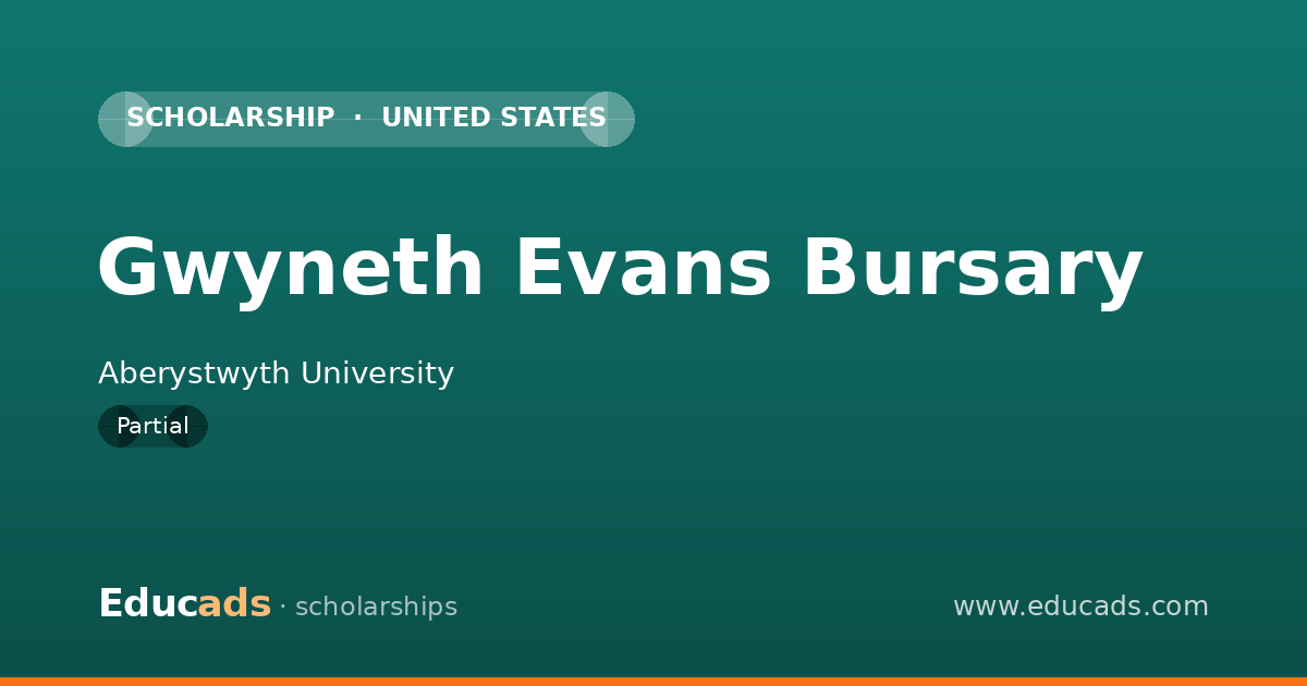 Gwyneth Evans Bursary scholarship
