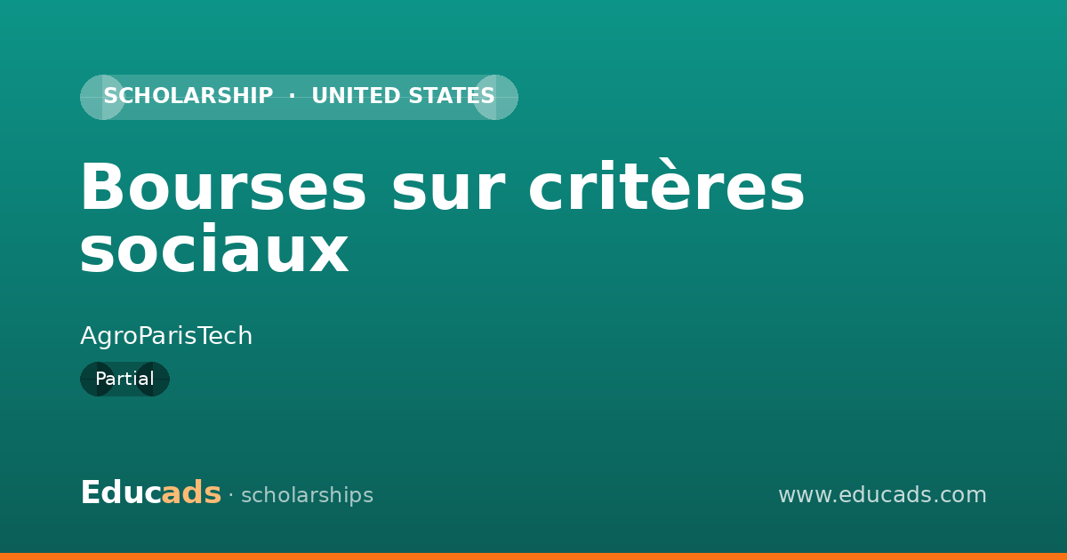 Bourses sur critères sociaux scholarship