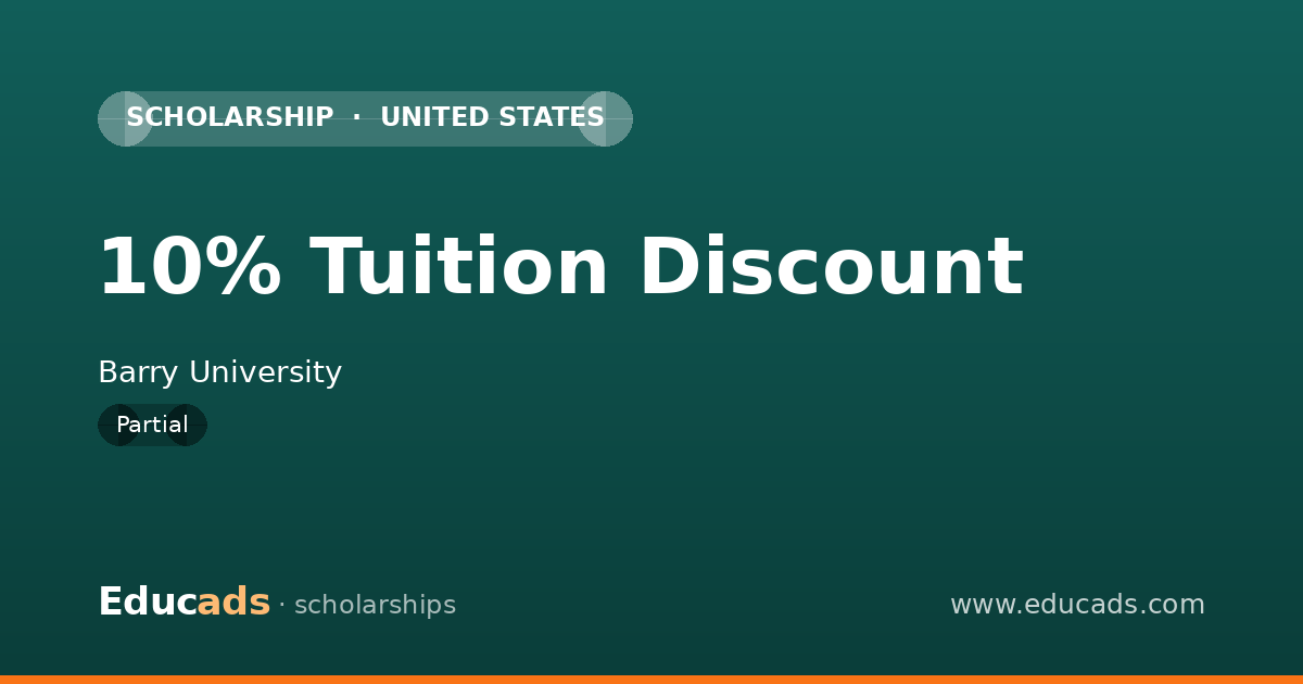 10% Tuition Discount scholarship