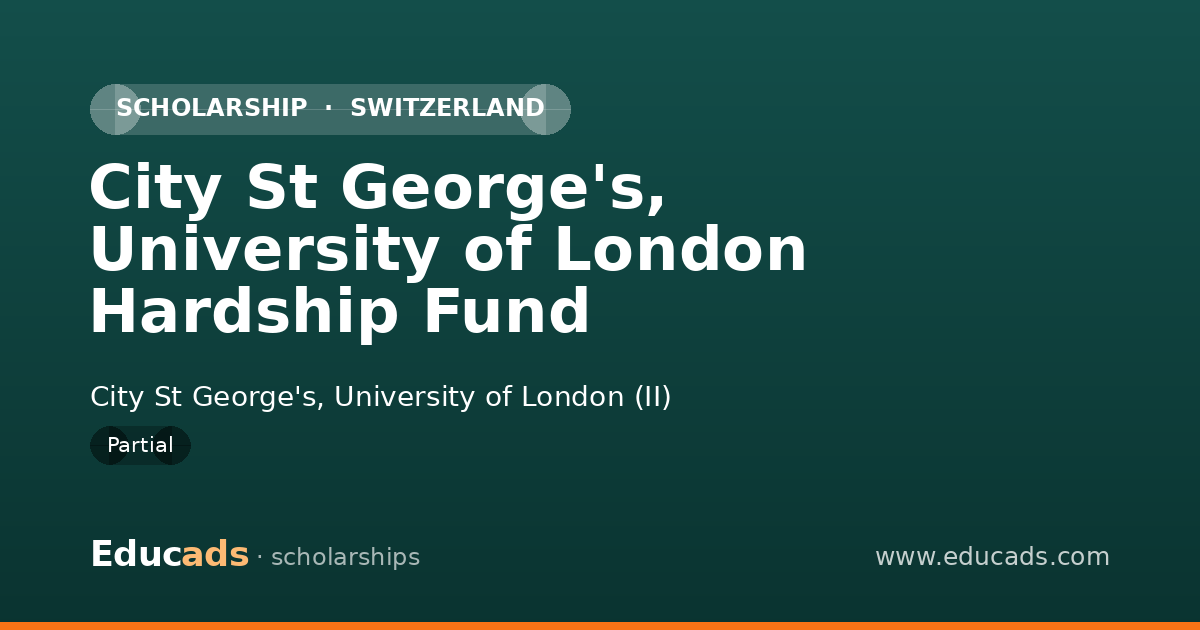 City St George's, University of London Hardship Fund scholarship