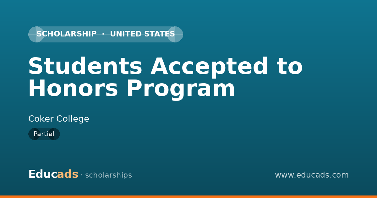 Students Accepted to Honors Program scholarship