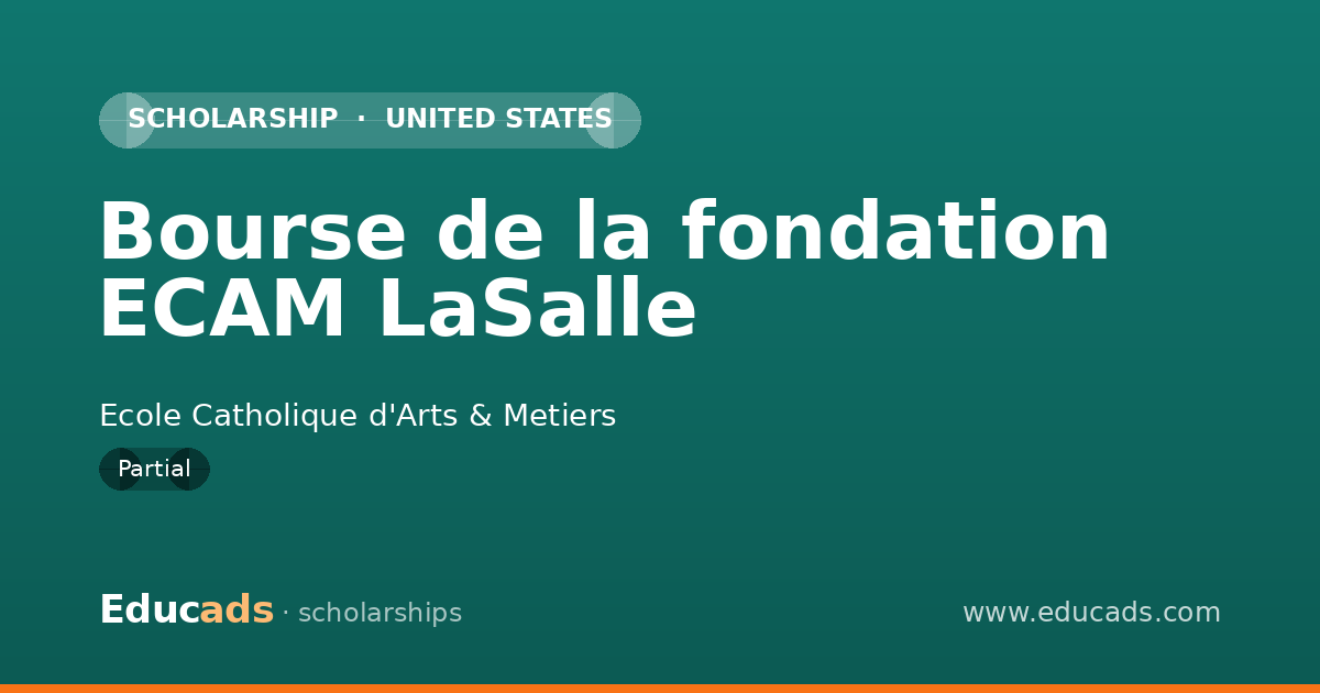 Bourse de la fondation ECAM LaSalle scholarship